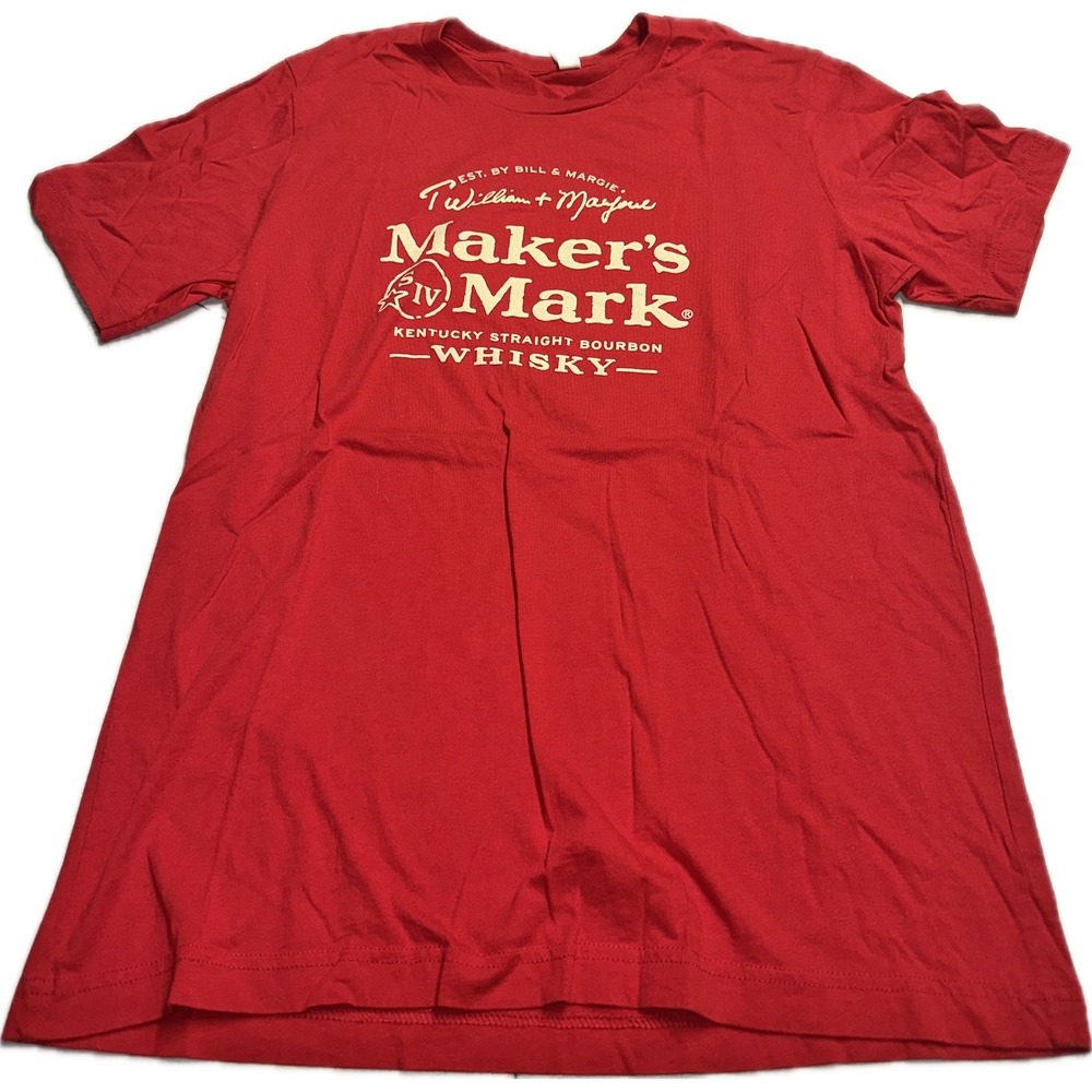 Maker's Mark‎ Whiskey Signature Label T-Shirt Red Size Large Unisex